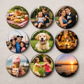 Set of 9 Personalized Round Magnets