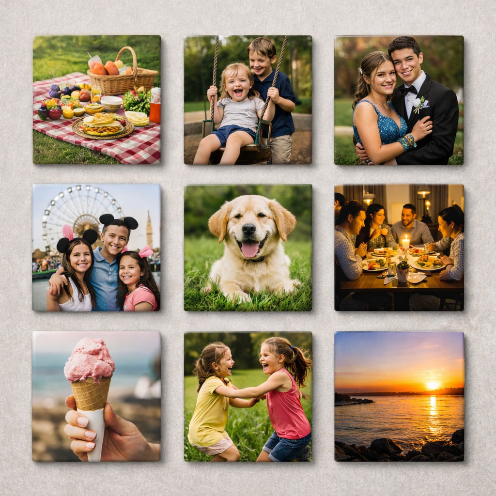 Set of 9 Personalized Square Magnets